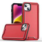 For iPhone 14 Plus Armour Two-color TPU + PC Phone Case(Red+Black) - 1