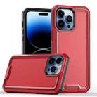 For iPhone 14 Pro Armour Two-color TPU + PC Phone Case(Red+Black) - 1