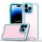 For iPhone 14 Pro Armour Two-color TPU + PC Phone Case(Pink+Blue) - 1