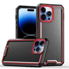 For iPhone 14 Pro Max Armour Two-color TPU + PC Phone Case(Black+Red) - 1