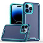 For iPhone 14 Pro Max Armour Two-color TPU + PC Phone Case(Blue+Sky Blue) - 1