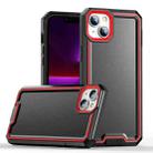 For iPhone 13 Armour Two-color TPU + PC Phone Case(Black+Red) - 1