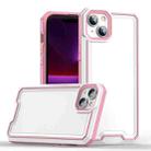 For iPhone 13 Armour Two-color TPU + PC Phone Case(White+Pink) - 1