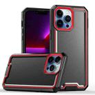 For iPhone 13 Pro Max Armour Two-color TPU + PC Phone Case(Black+Red) - 1