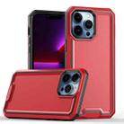 For iPhone 13 Pro Max Armour Two-color TPU + PC Phone Case(Red+Black) - 1