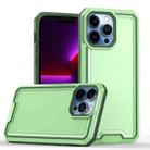 For iPhone 13 Pro Max Armour Two-color TPU + PC Phone Case(Green+Grey) - 1