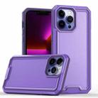For iPhone 13 Pro Max Armour Two-color TPU + PC Phone Case(Purple) - 1
