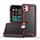 For iPhone 12 Armour Two-color TPU + PC Phone Case(Black+Red) - 1