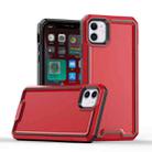 For iPhone 12 Armour Two-color TPU + PC Phone Case(Red+Black) - 1