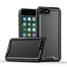 For iPhone 8 Plus / 7 Plus Armour Two-color TPU + PC Phone Case(Black) - 1