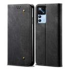 For Xiaomi 12T/12T Pro/Redmi K50 Ultra Denim Texture  Horizontal Flip Leather Phone Case(Black) - 1