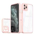 For iPhone 14 Pro Cool Armor Transparent Phone Case(Pink) - 1