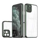 For iPhone 14 Pro Cool Armor Transparent Phone Case(Dark Green) - 1