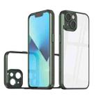 For iPhone 14 Plus Cool Armor Transparent Phone Case(Dark Green) - 1