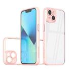 For iPhone 14 Cool Armor Transparent Phone Case(Pink) - 1