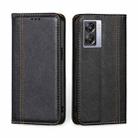 For OPPO K10 5G Global Grid Texture Magnetic Flip Leather Phone Case(Black) - 1