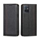 For vivo Y52t Grid Texture Magnetic Flip Leather Phone Case(Black) - 1