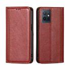 For vivo Y52t Grid Texture Magnetic Flip Leather Phone Case(Red) - 1