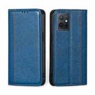 For vivo Y52t Grid Texture Magnetic Flip Leather Phone Case(Blue) - 1