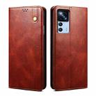 For Xiaomi 12T/12T Pro/Redmi K50 Ultra Oil Wax Crazy Horse Texture Leather Phone Case(Brown) - 1