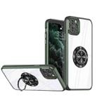 For iPhone 14 Pro Max Cool Armor Ring Holder Transparent Phone Case(Dark Green) - 1