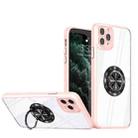 For iPhone 14 Pro Cool Armor Ring Holder Transparent Phone Case(Pink) - 1