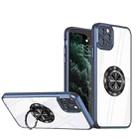 For iPhone 12 Pro Cool Armor Ring Holder Transparent Phone Case(Navy Blue) - 1