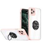 For iPhone 12 Pro Cool Armor Ring Holder Transparent Phone Case(Pink) - 1