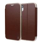 For iPhone XR CMai2 Linglong Series PC+PU Horizontal Flip Leather Case with Holder & Card Slot(Brown) - 1