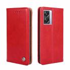 For OPPO K10 5G Global Non-Magnetic Retro Texture Flip Leather Phone Case(Red) - 1