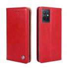 For vivo Y52t Non-Magnetic Retro Texture Flip Leather Phone Case(Red) - 1