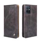 For vivo Y52t Non-Magnetic Retro Texture Flip Leather Phone Case(Grey) - 1