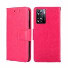 For OPPO A57s 4G / A57e 4G Crystal Texture Flip Leather Phone Case(Rose Red) - 1