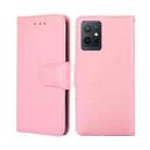For OPPO K10 5G Global Crystal Texture Flip Leather Phone Case(Pink) - 1