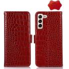For Samsung Galaxy S23+ 5G Crocodile Top Layer Cowhide Leather Phone Case(Red) - 1