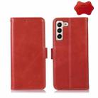 For Samsung Galaxy S23+ 5G Crazy Horse Top Layer Cowhide Leather Phone Case(Red) - 1