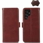 For Samsung Galaxy S23 Ultra 5G Crazy Horse Top Layer Cowhide Leather Phone Case(Brown) - 1