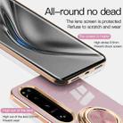 For Sony Xperia 5 IV 6D Electroplating Full Coverage Silicone Phone Case with Magnetic Ring Holder(Light Pink) - 4