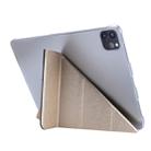 For iPad Pro 11 (2020) Silk Texture Horizontal Deformation Flip Leather Tablet Case with Three-folding Holder(Gold) - 5