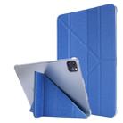 For iPad Pro 12.9 (2020) Silk Texture Horizontal Deformation Flip Leather Tablet Case with Three-folding Holder(Blue) - 1