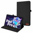 For Lenovo Tab P11 Pro Fabric Leather Tablet Case(Black) - 1