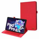 For Lenovo Tab P11 Pro Fabric Leather Tablet Case(Red) - 1