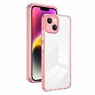For iPhone 14 3 in 1 Clear TPU Color PC Frame Phone Case(Pink) - 1