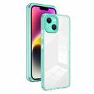 For iPhone 14 3 in 1 Clear TPU Color PC Frame Phone Case(Light Green) - 1