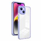 For iPhone 14 Plus 3 in 1 Clear TPU Color PC Frame Phone Case(Purple) - 1