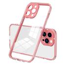 For iPhone 14 Pro 3 in 1 Clear TPU Color PC Frame Phone Case(Pink) - 1