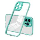 For iPhone 14 Pro Max 3 in 1 Clear TPU Color PC Frame Phone Case(Light Green) - 1