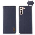 For Samsung Galaxy S23 5G KHAZNEH Nappa Top Layer Cowhide Leather Phone Case(Blue) - 1