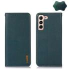 For Samsung Galaxy S23 5G KHAZNEH Nappa Top Layer Cowhide Leather Phone Case(Green) - 1