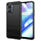 For Realme C30 Brushed Texture Carbon Fiber TPU Phone Case(Black) - 1